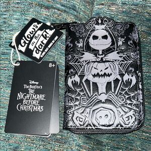 Disney Loungefly Black and Grey Nightmare Before Christmas Wallet
